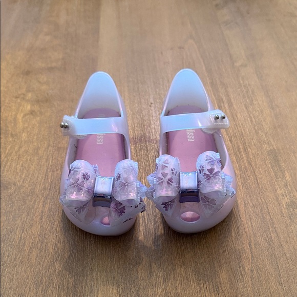Mini Melissa Other - Mini Melissa Light Pink Dress Shoes with Glitter Bow